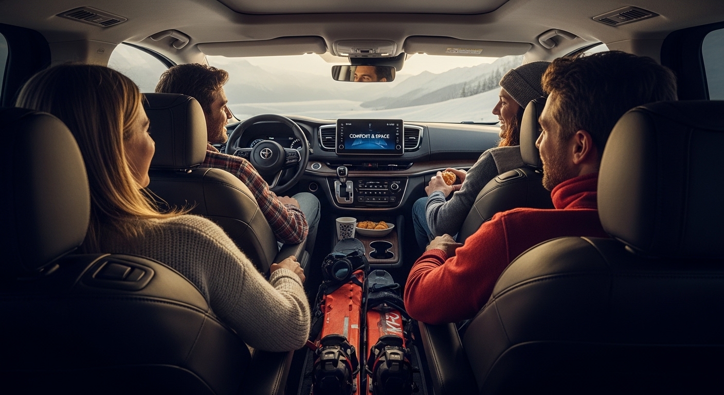 spacious ski transfer interior