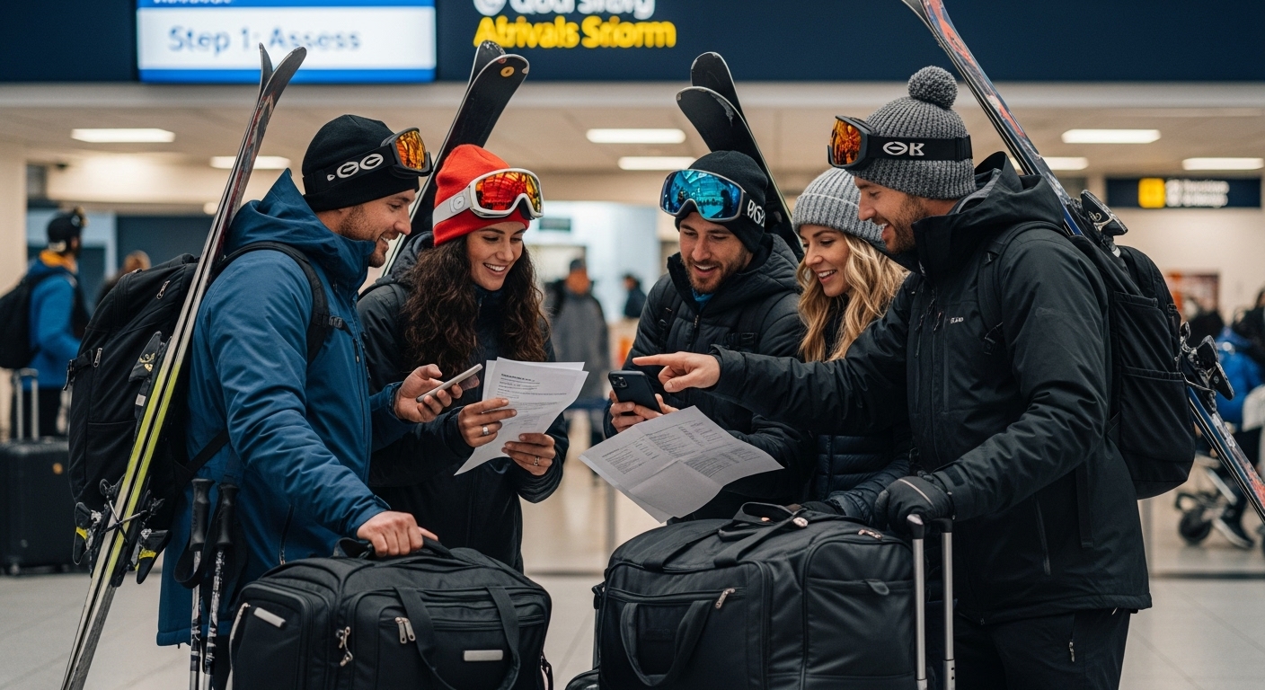 airport ski pickup coordination