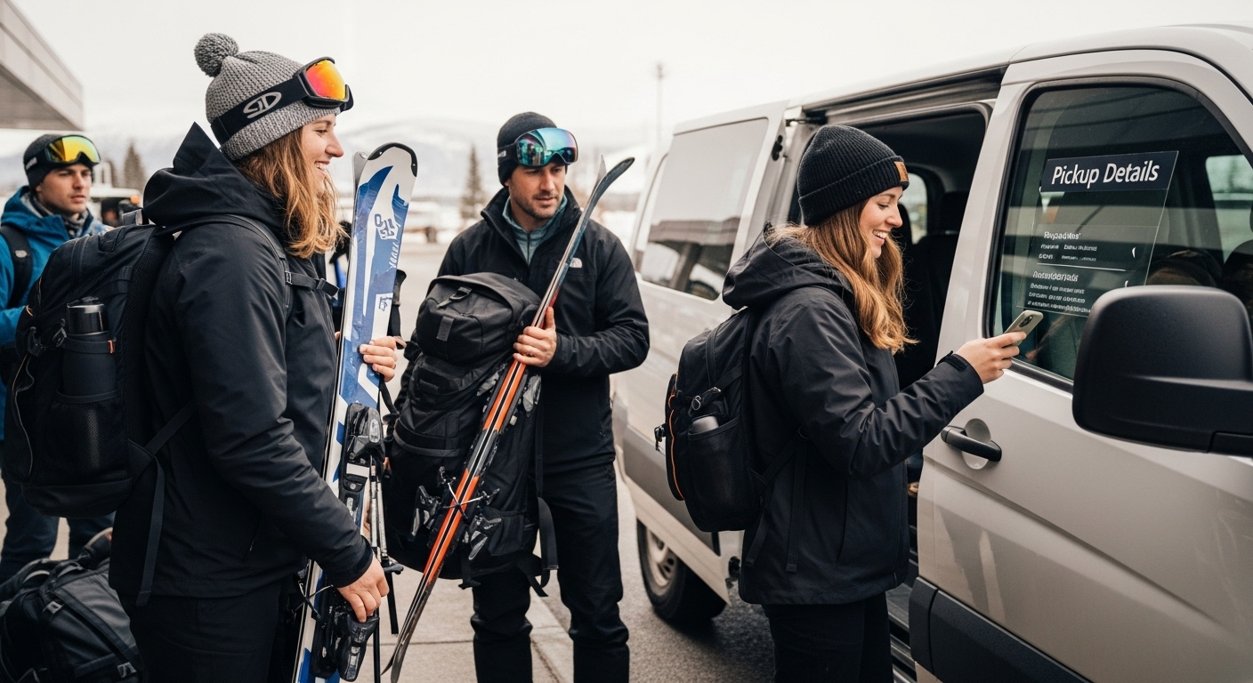 ski trip airport loading
