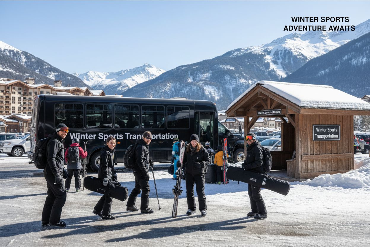 winter sports transportation arrival