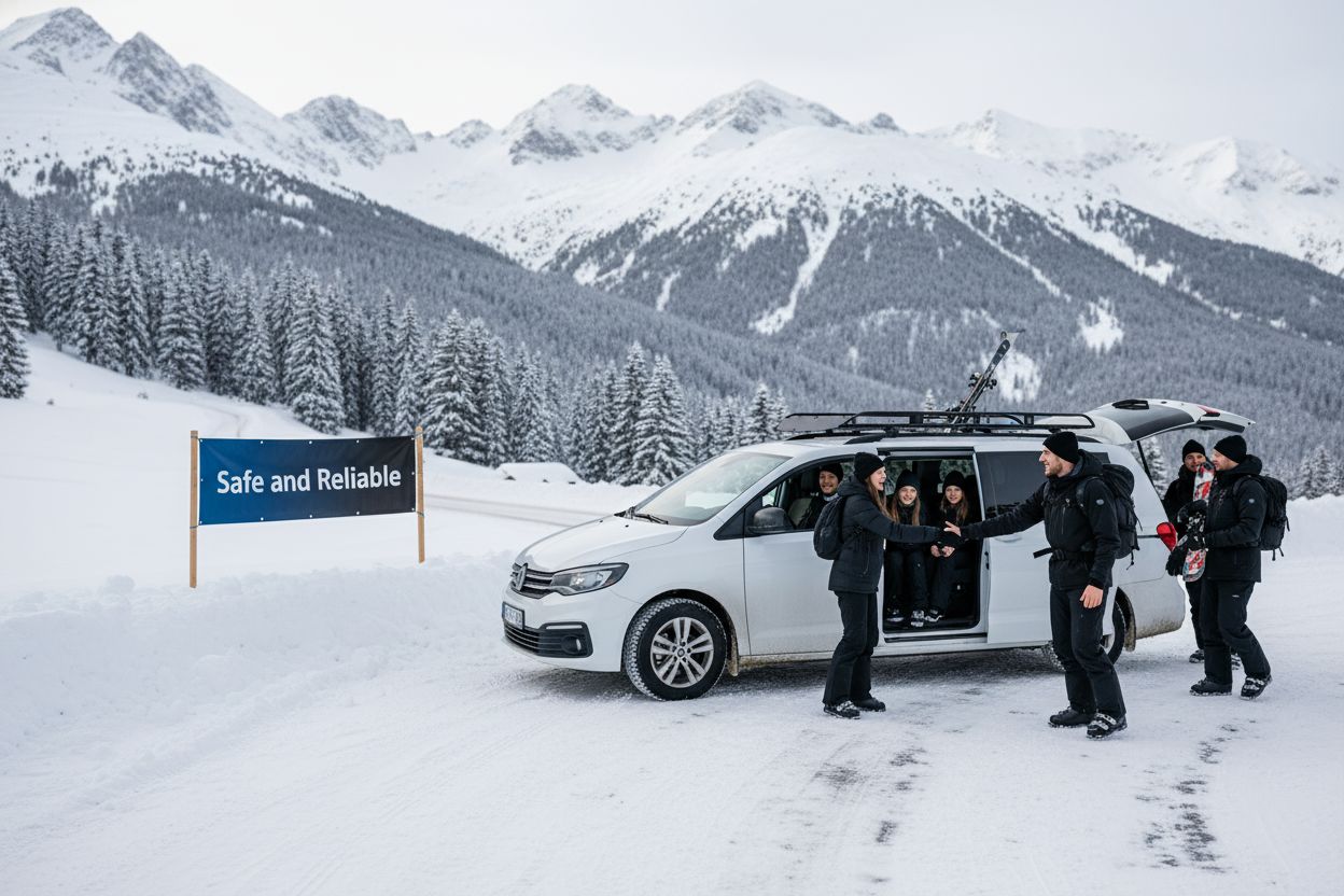 winter mountain transfer ski