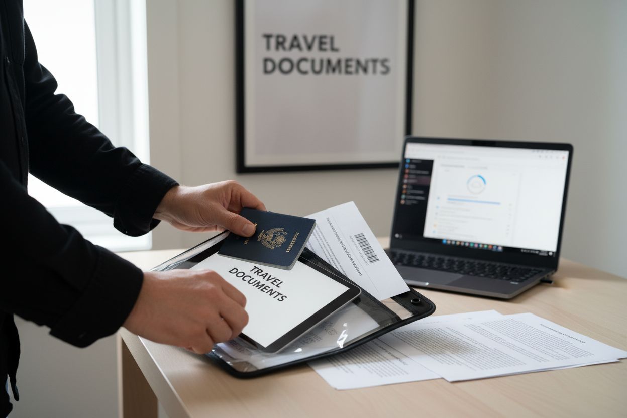 gather travel documents airport