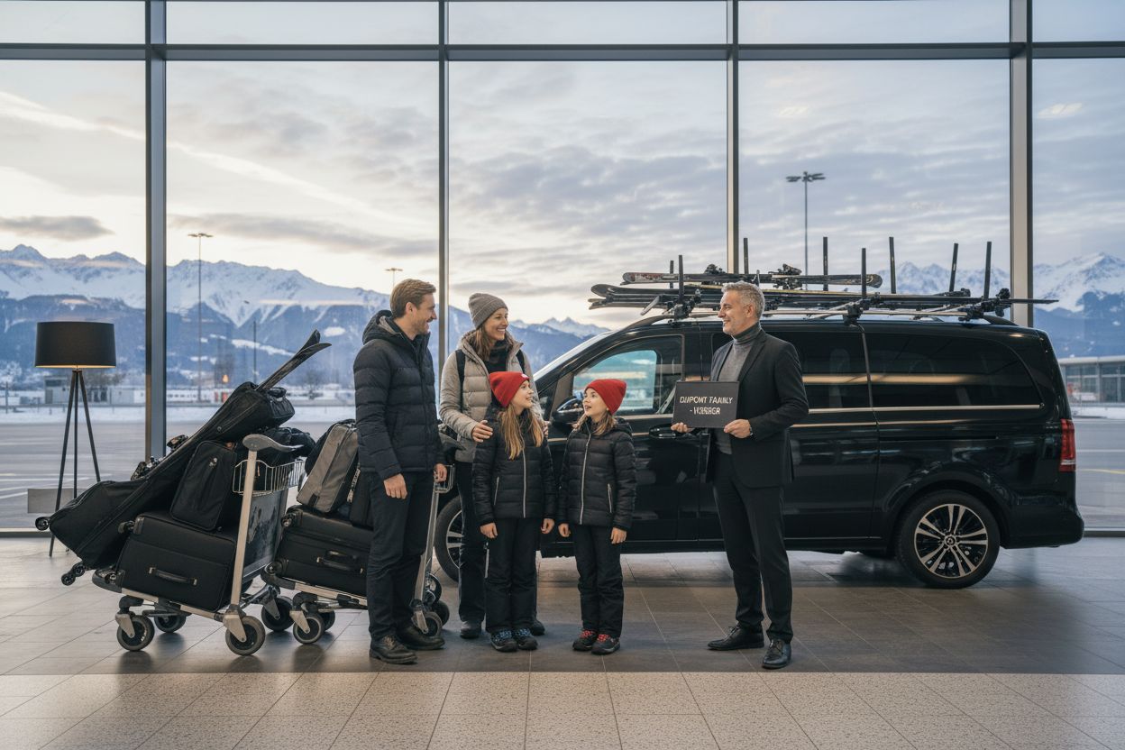 Geneva family ski arrival