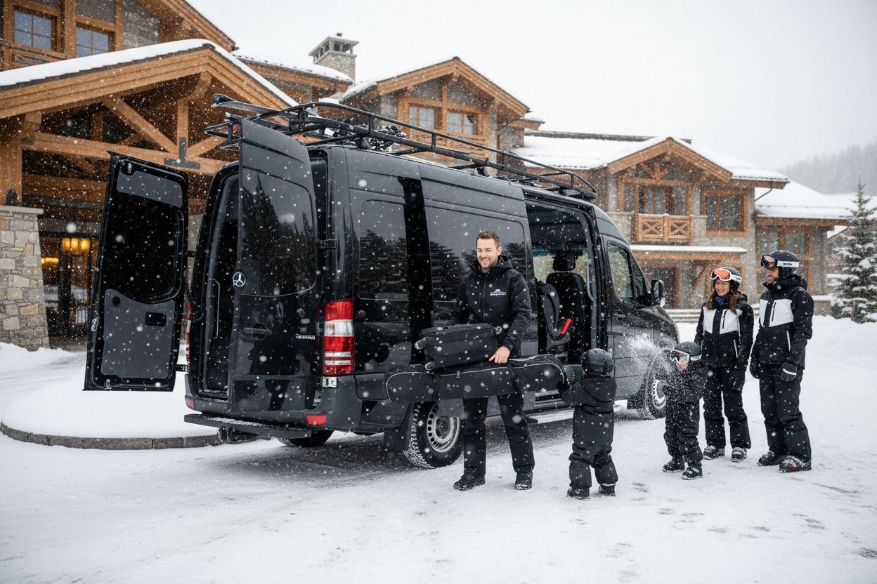 Private ski transfer van