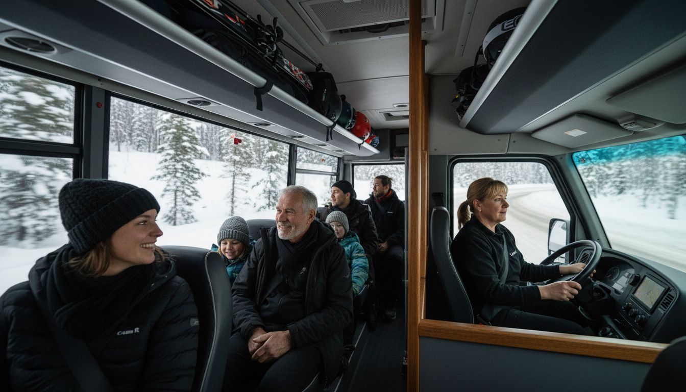 ski shuttle interior