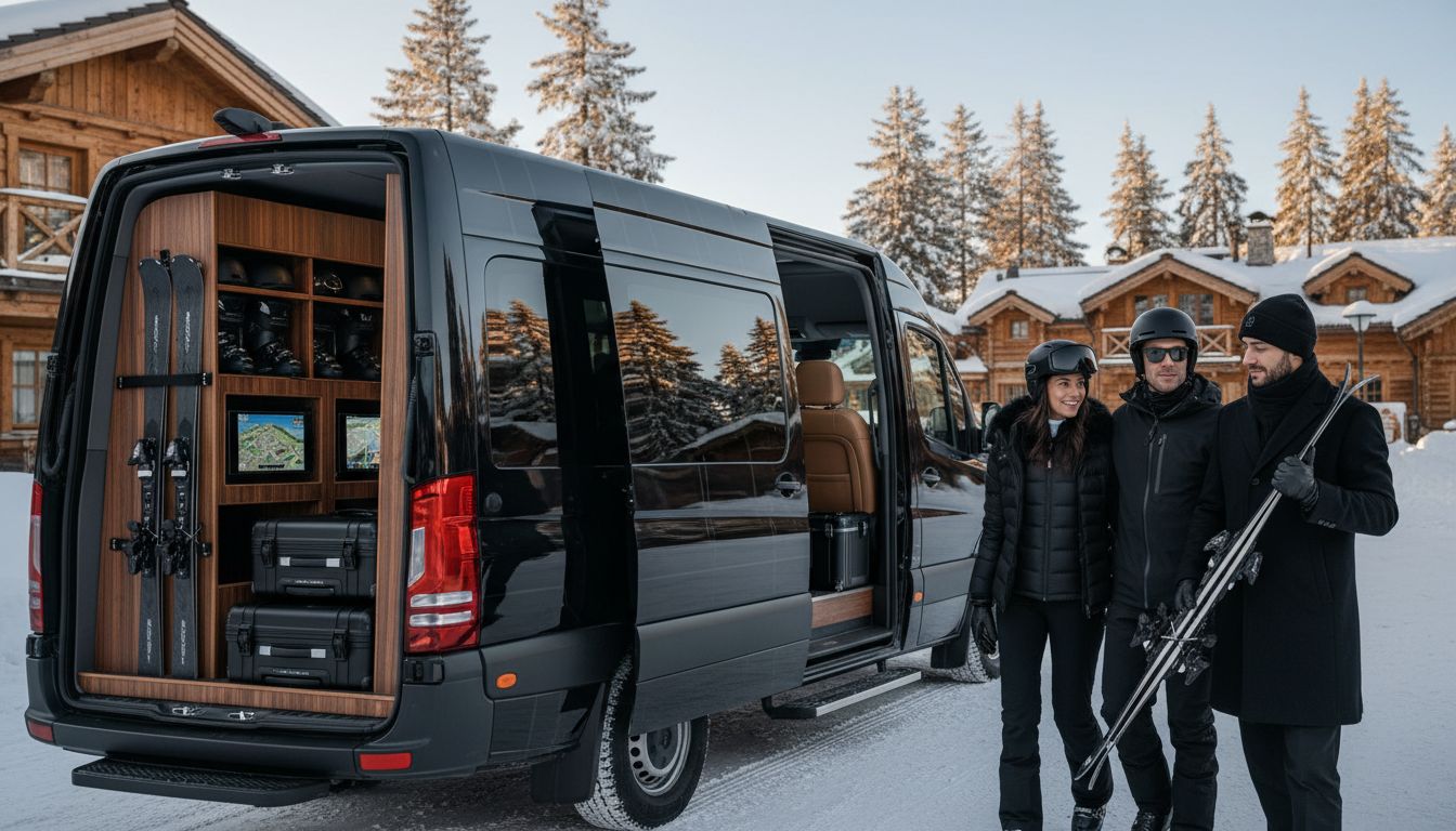 ski transfer vehicle interior