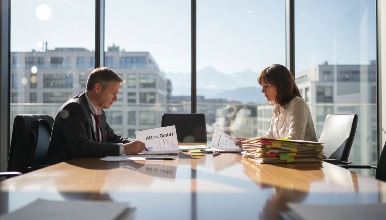 Business meeting on Swiss company types