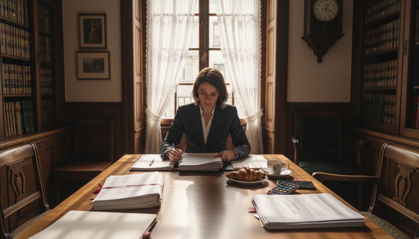 Lawyer reviewing Swiss GmbH incorporation paperwork