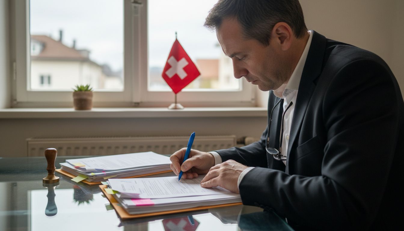 Director signing Swiss company documents