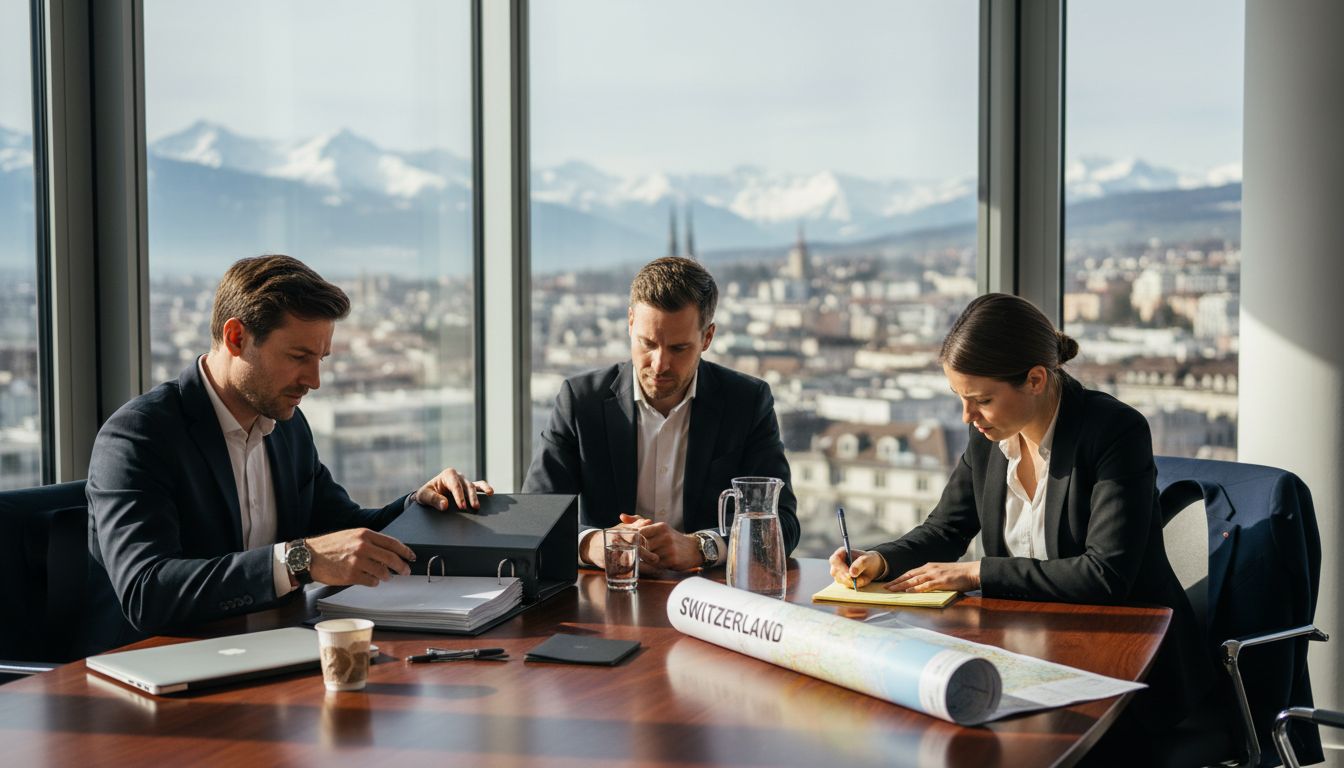 Founders meeting in Swiss business office