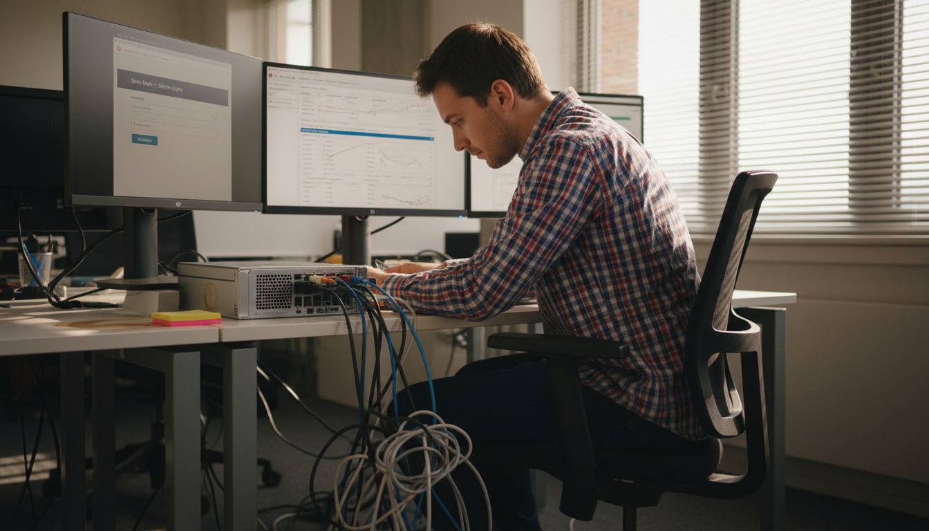 IT specialist setting up Swiss bank integration