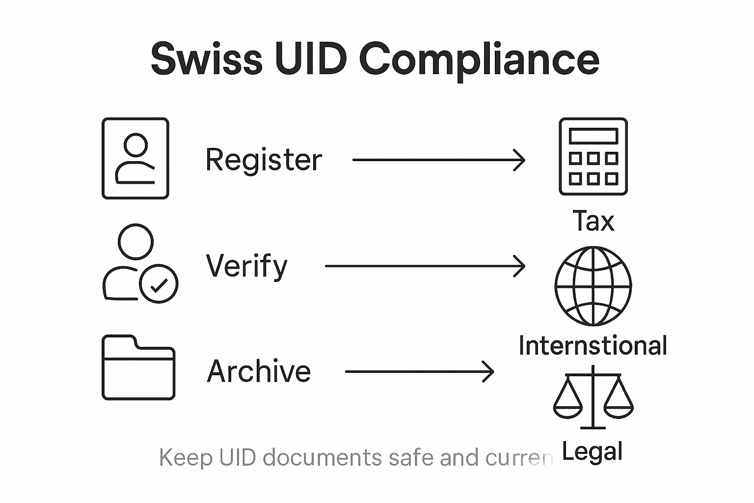 Swiss UID compliance and impact infographic