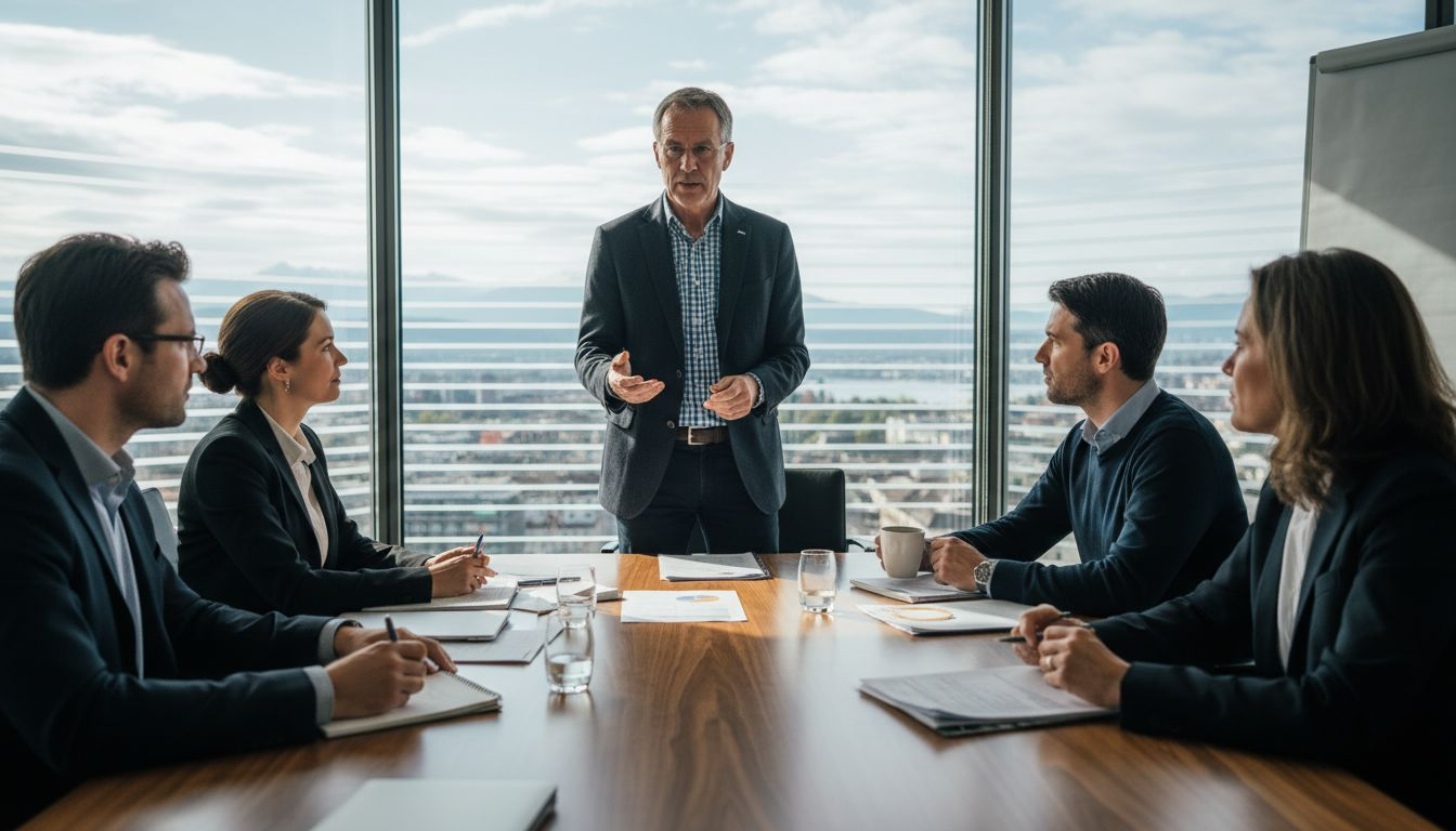 Swiss audit team in Zurich office meeting