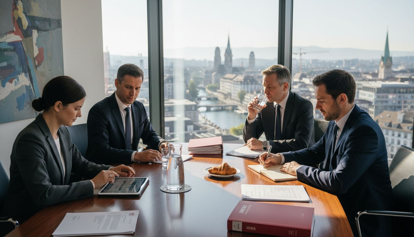 Swiss company board meeting in Zurich office