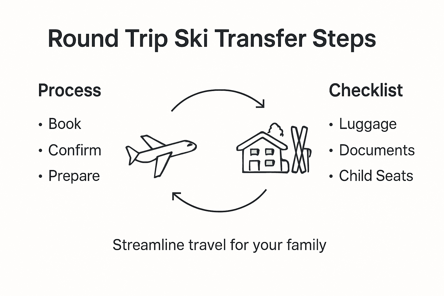 Infographic showing ski transfer booking process