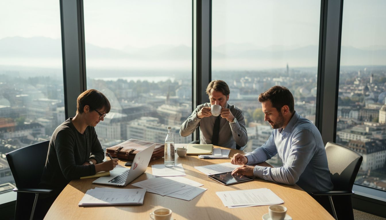 Swiss AG founders collaborate in office