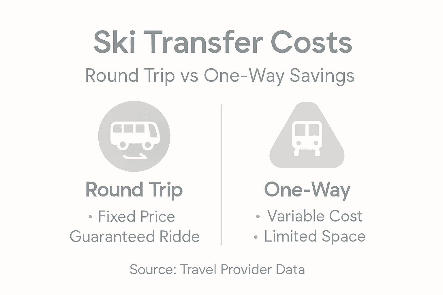 Infographic comparing ski transfer costs