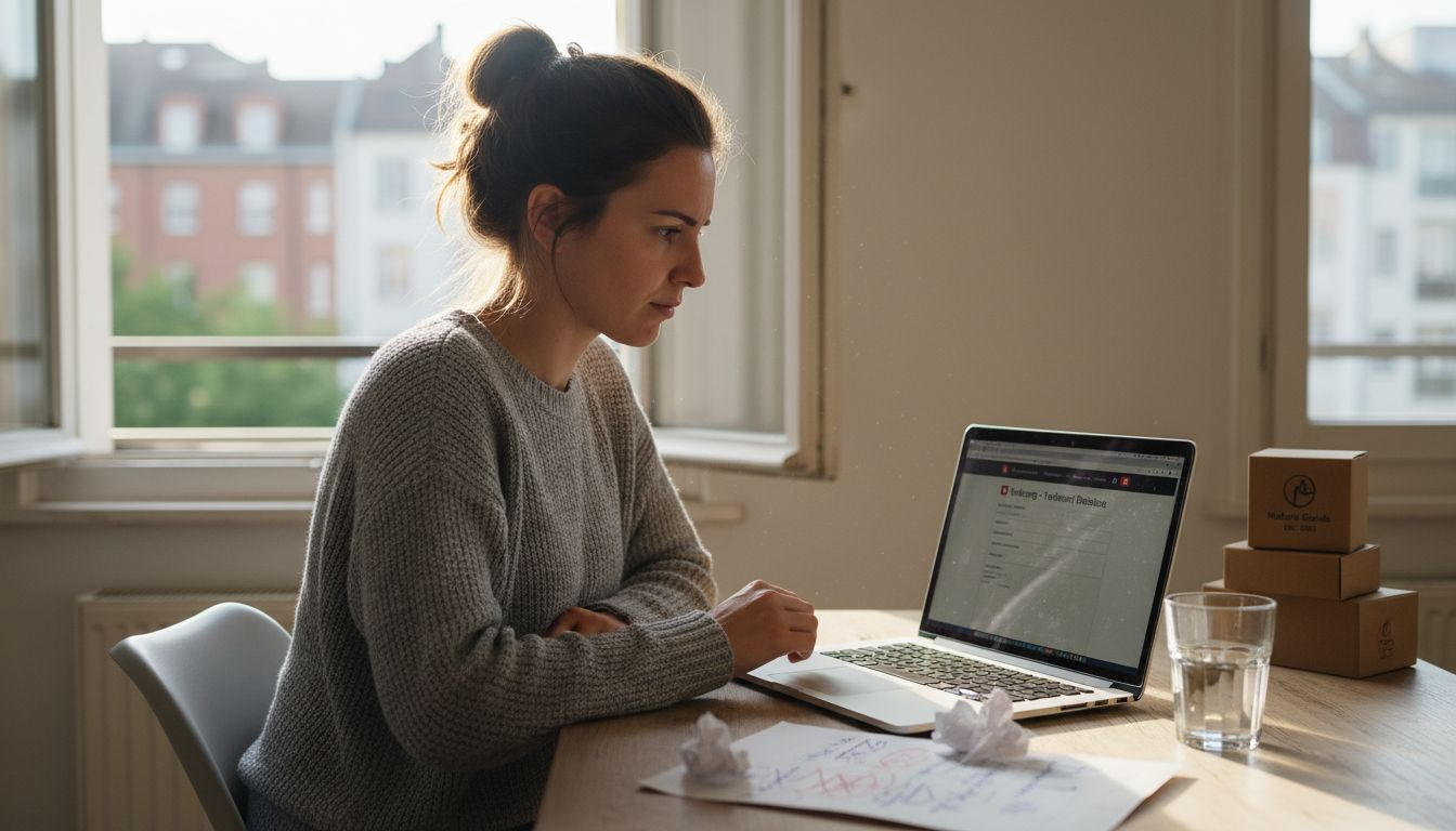 Entrepreneur checking Swiss trademark database