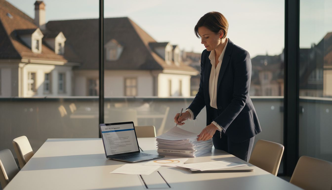 Executive signing Swiss VAT registration paperwork