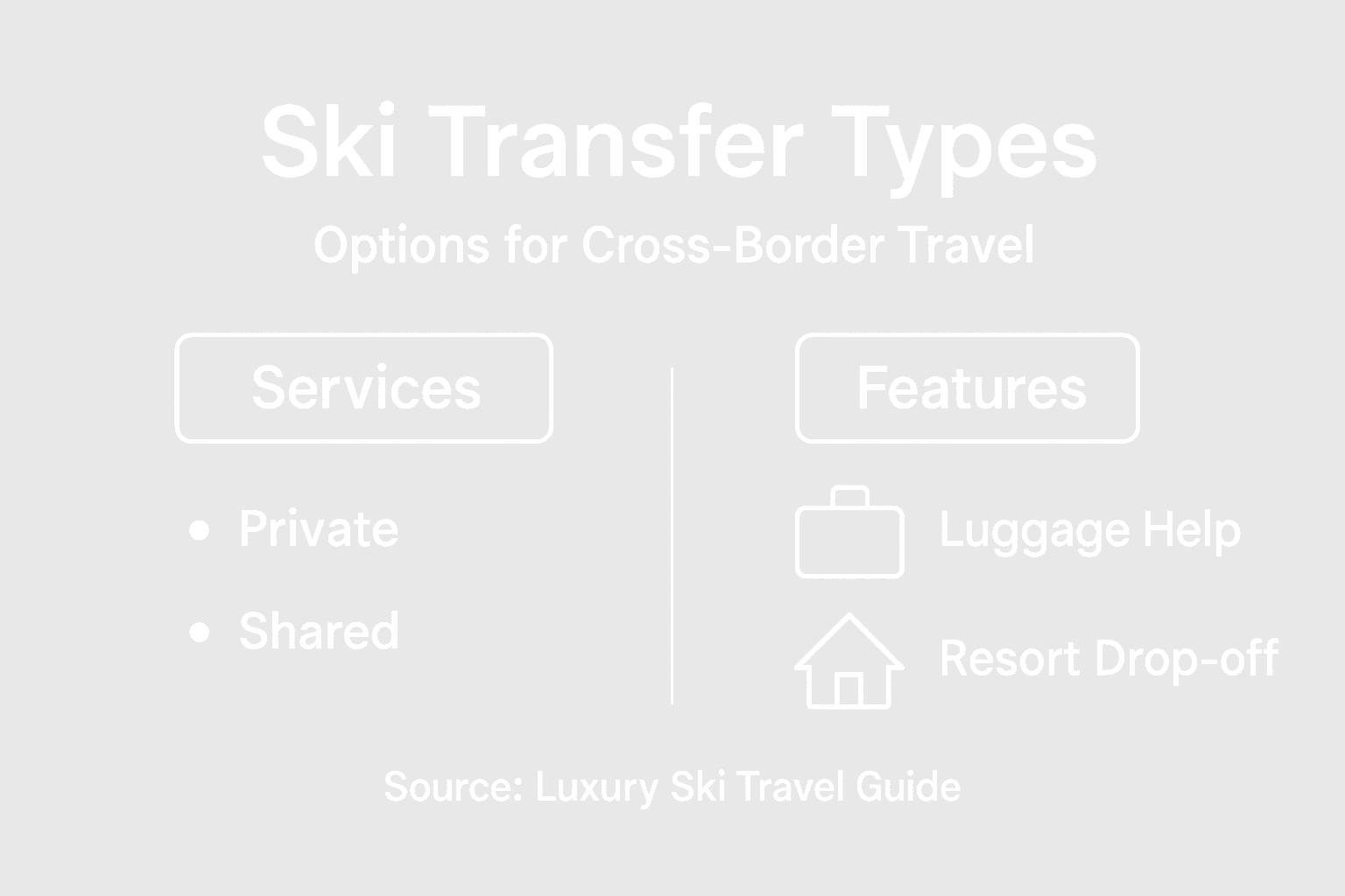 Infographic of ski transfer service types and features