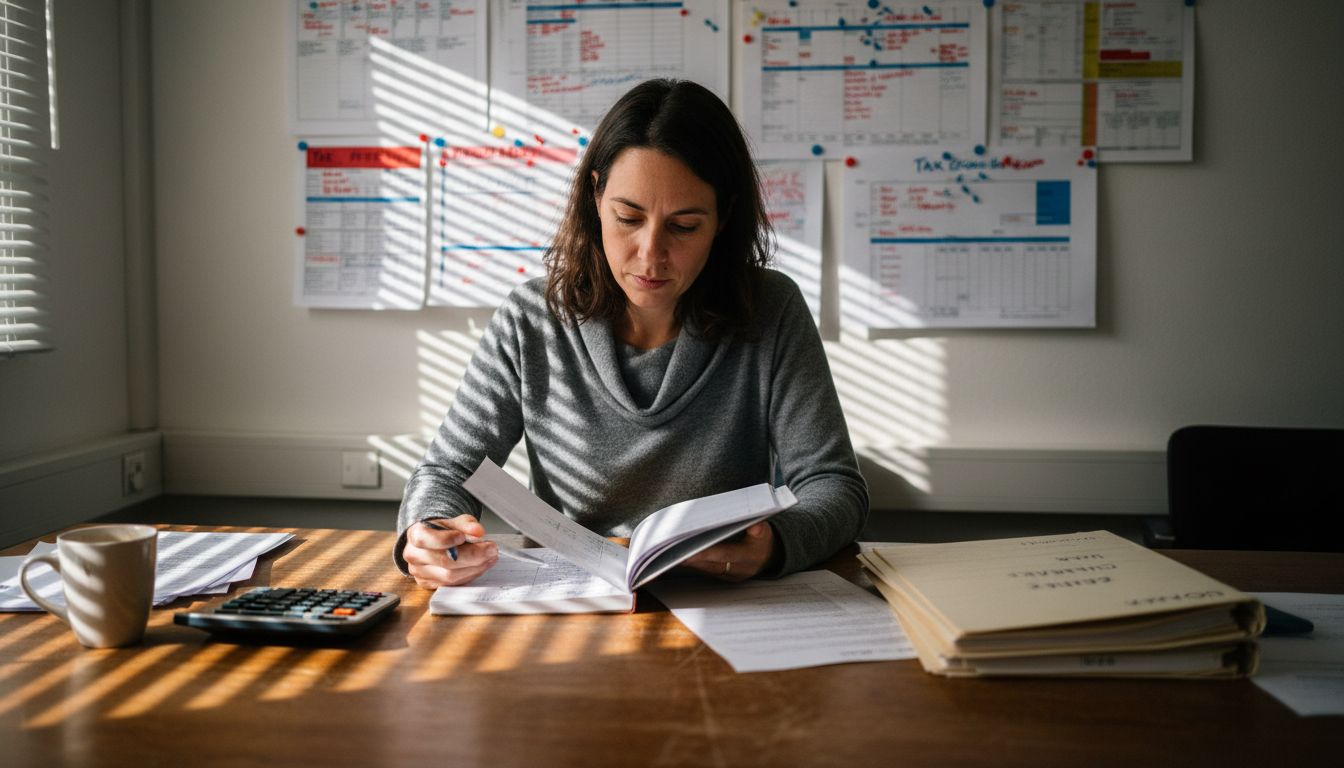 Professional reviewing Swiss canton tax charts