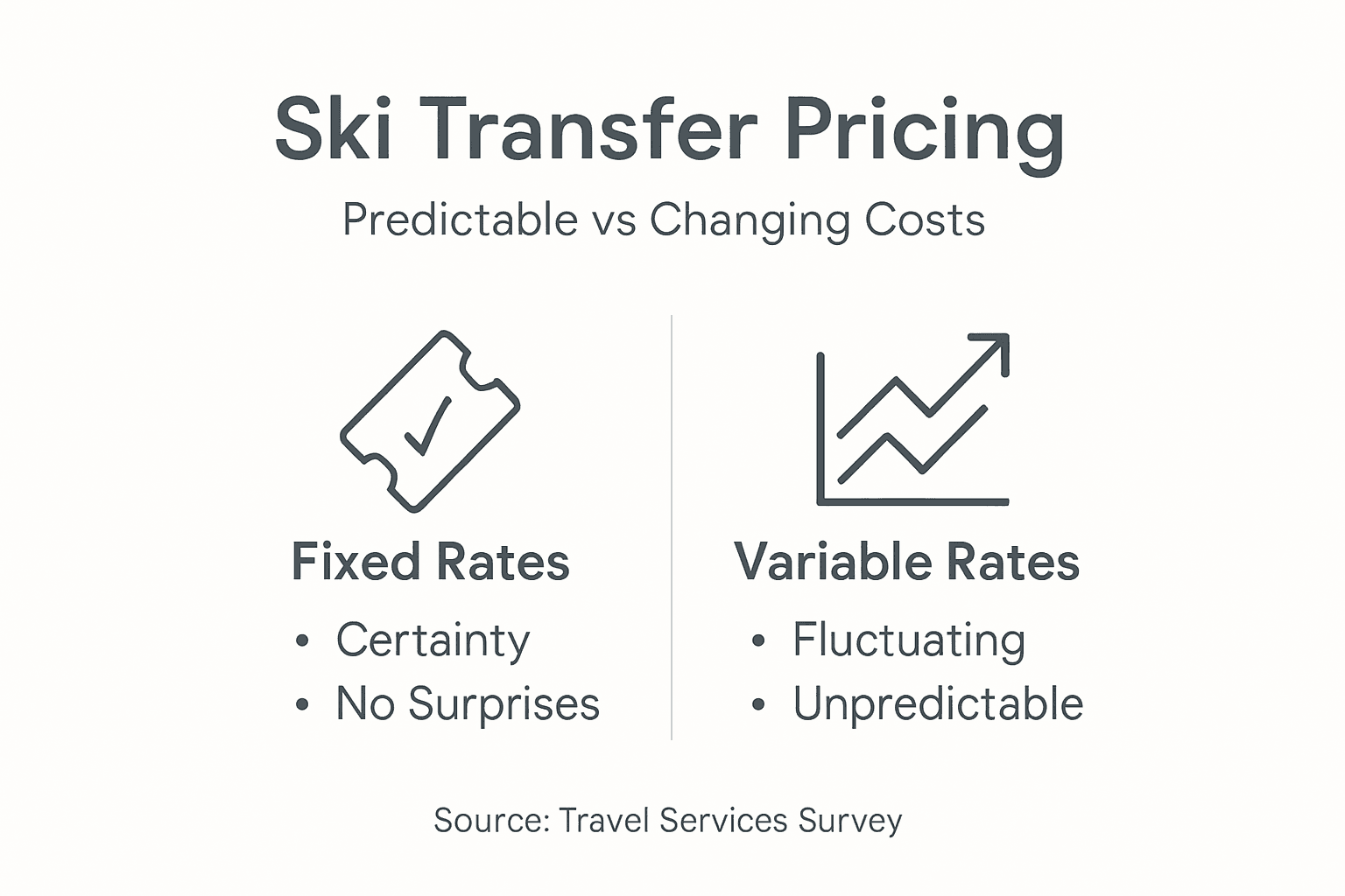 Infographic showing fixed versus variable ski transfer rates