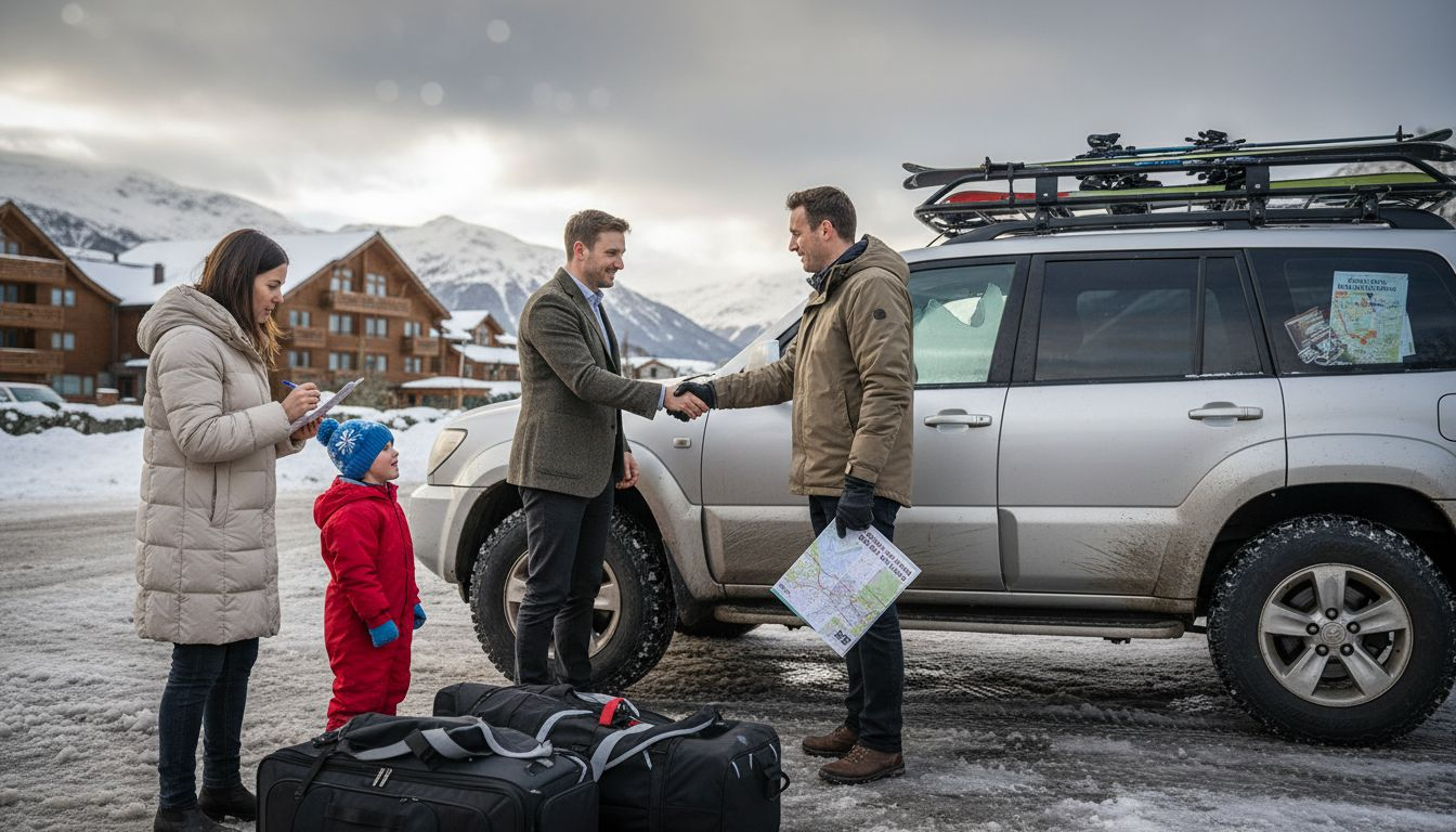 Driver meets family for ski transfer
