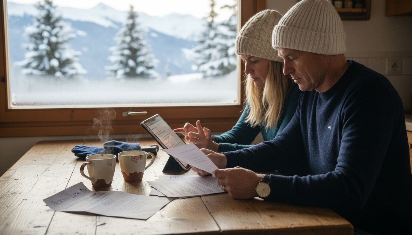 Family booking round trip ski resort transfer