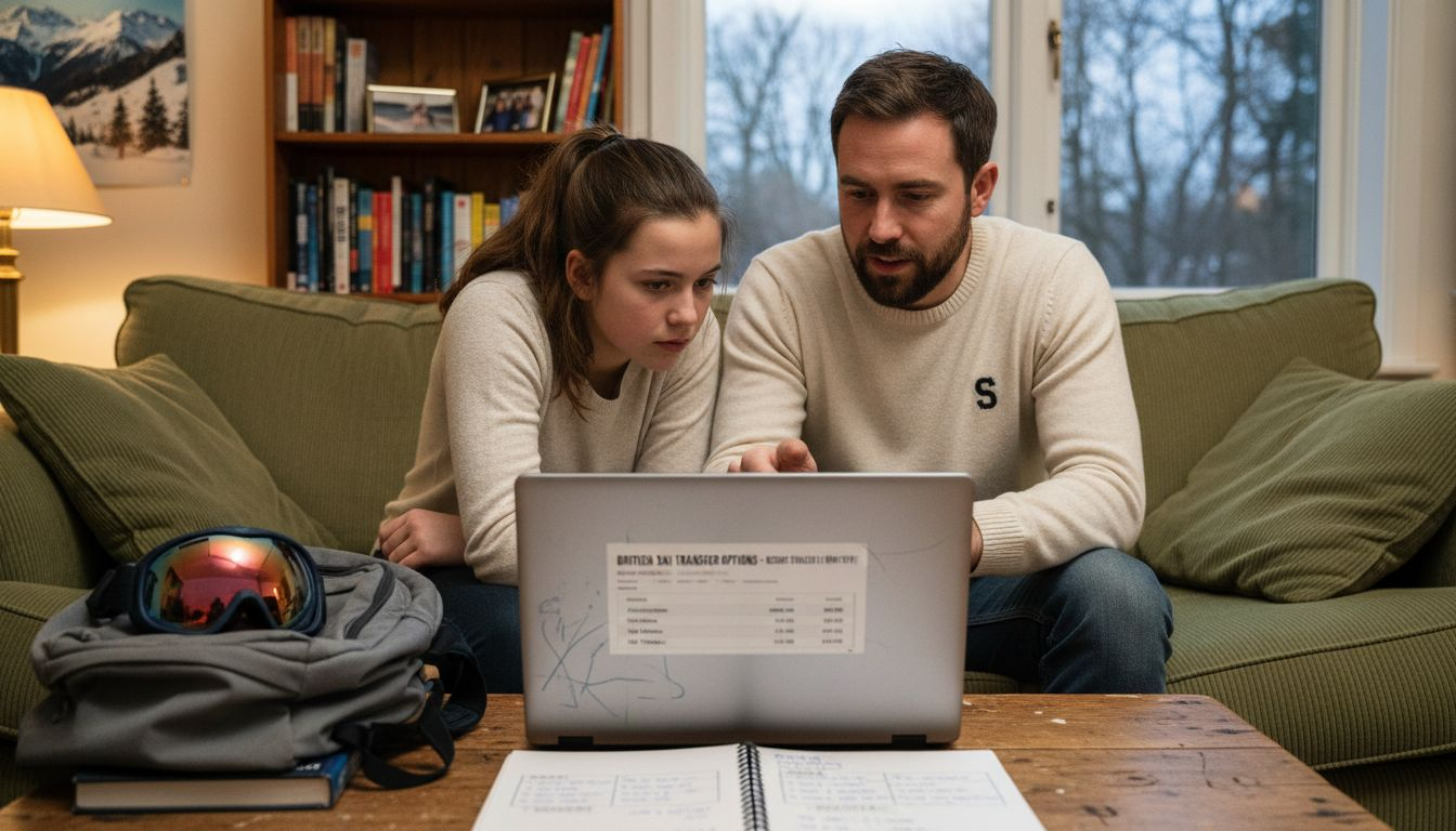 Comparing ski transfer service options at home