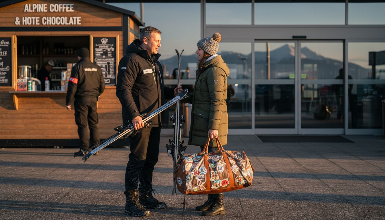 Driver meeting traveler at Geneva Airport
