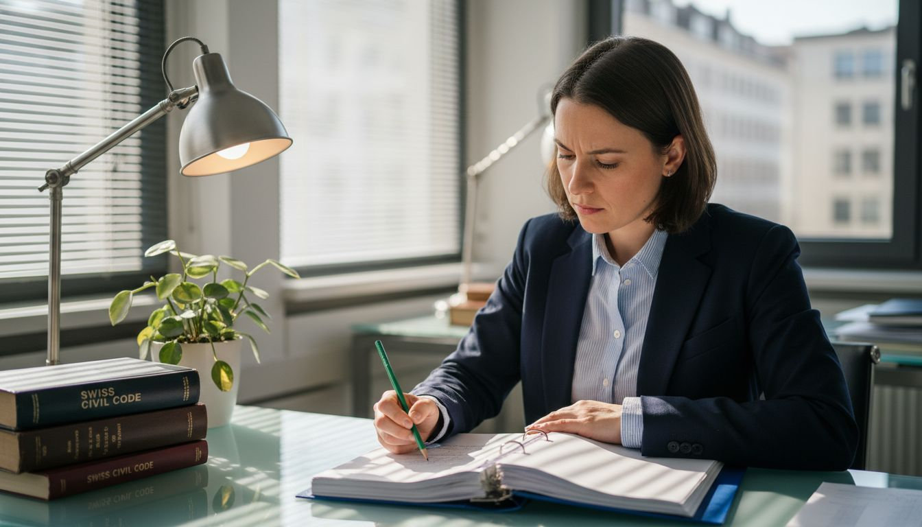 Notary reading and marking company statutes