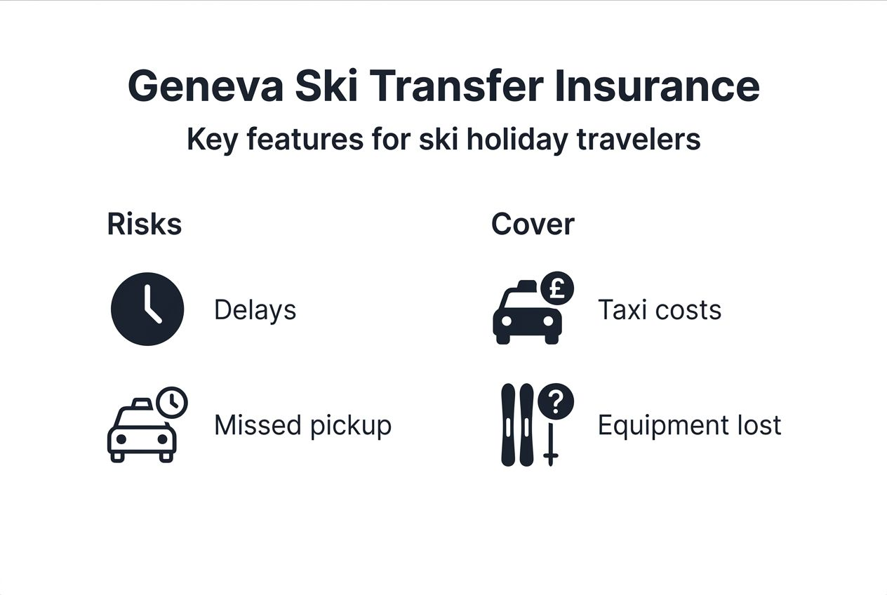 Infographic on Geneva ski transfer insurance features