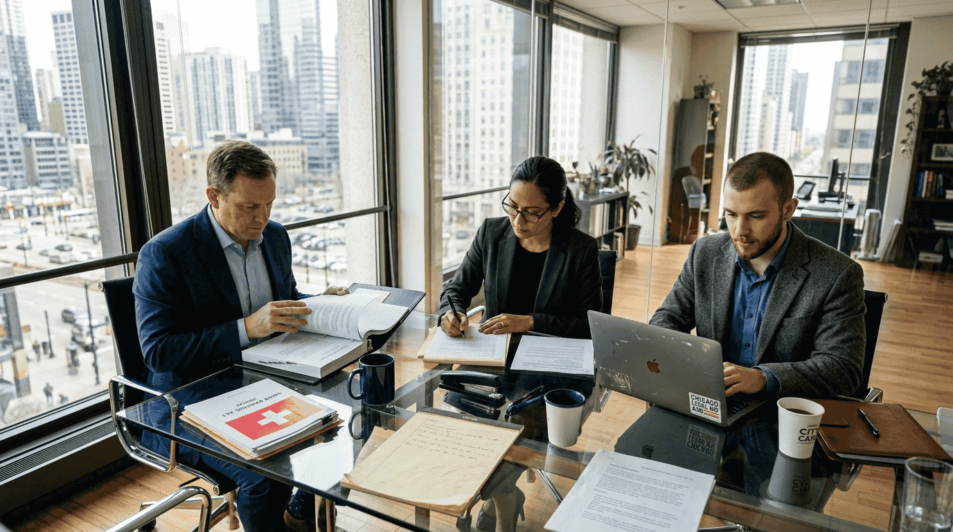 Swiss boardroom with foundation meeting in progress