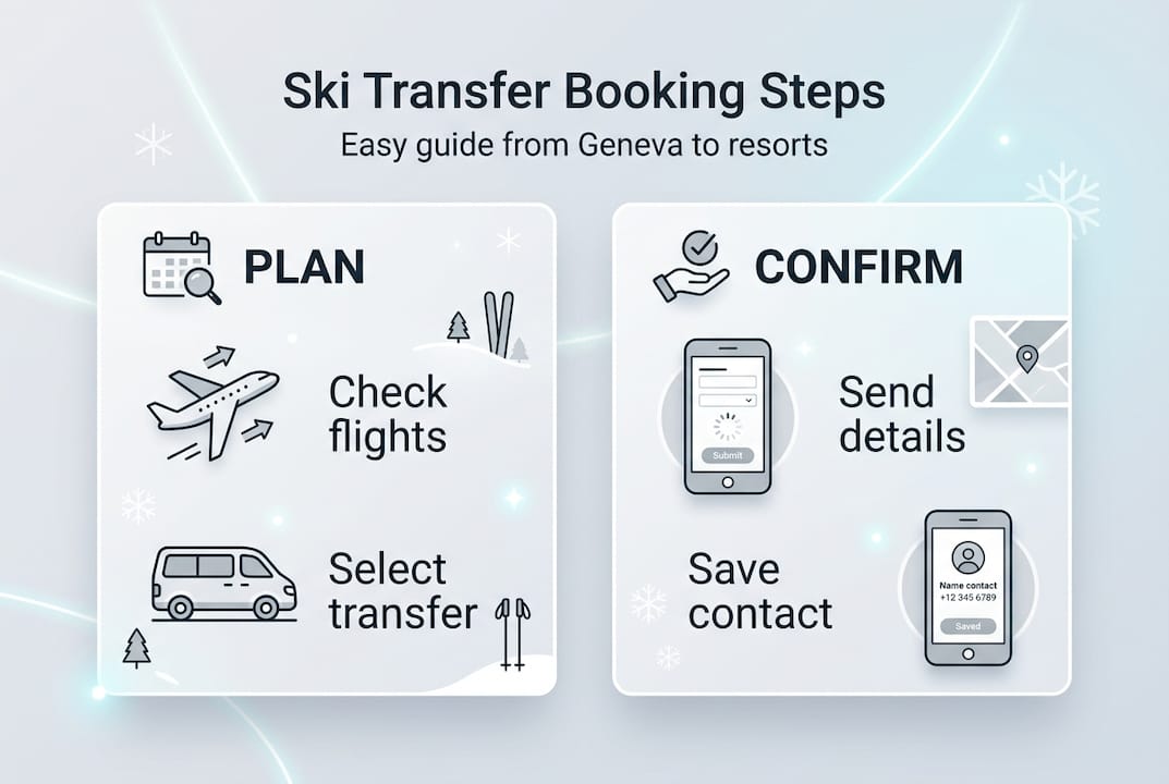 Infographic ski transfer booking process steps