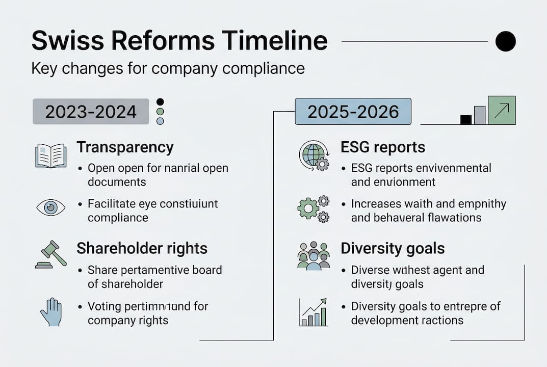 Infographic presenting Swiss company law reforms timeline