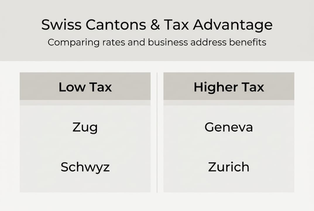 Infographic of Swiss cantons tax comparison