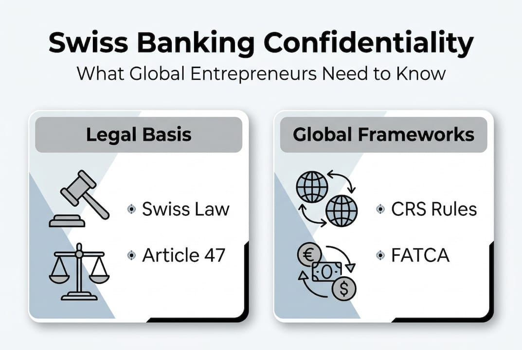 Infographic summarizing Swiss bank confidentiality basics