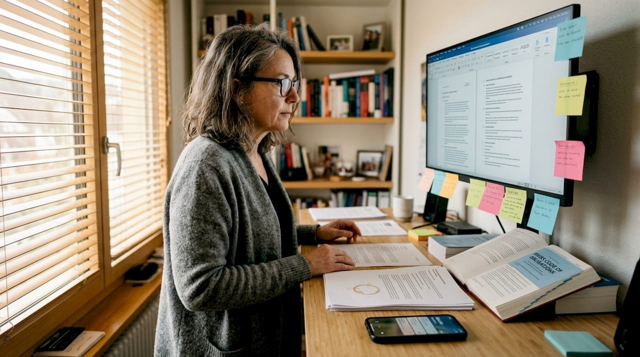 Director reviewing Swiss governance paperwork