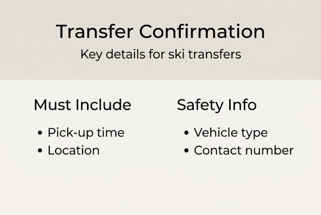 Infographic showing transfer confirmation essentials