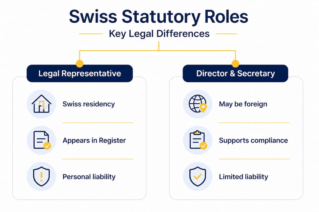 Infographic compares Swiss legal roles side by side