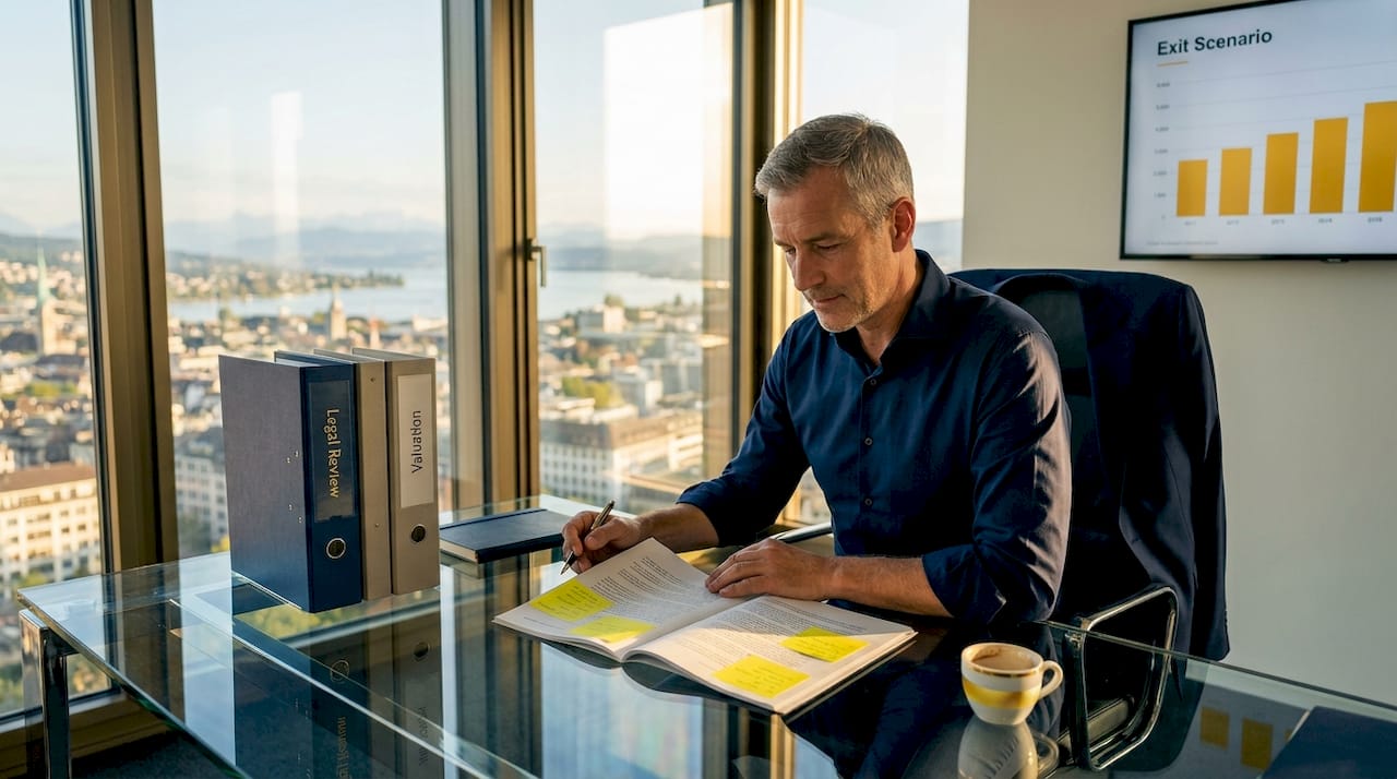 Swiss company owner reviewing exit options