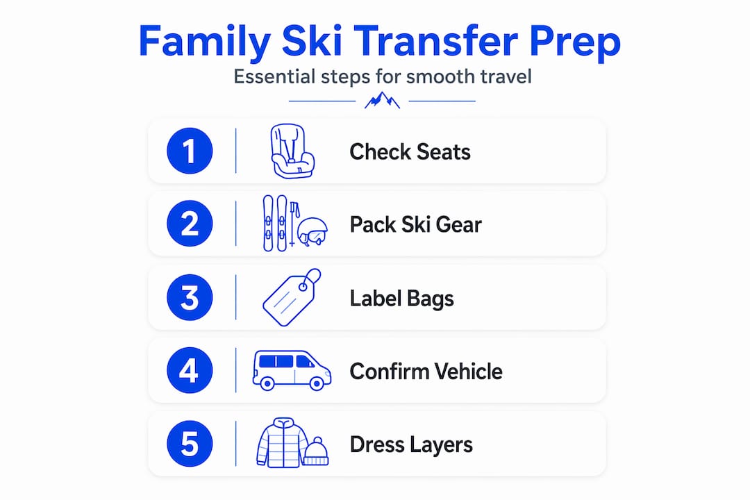 Infographic essential steps for family ski travel