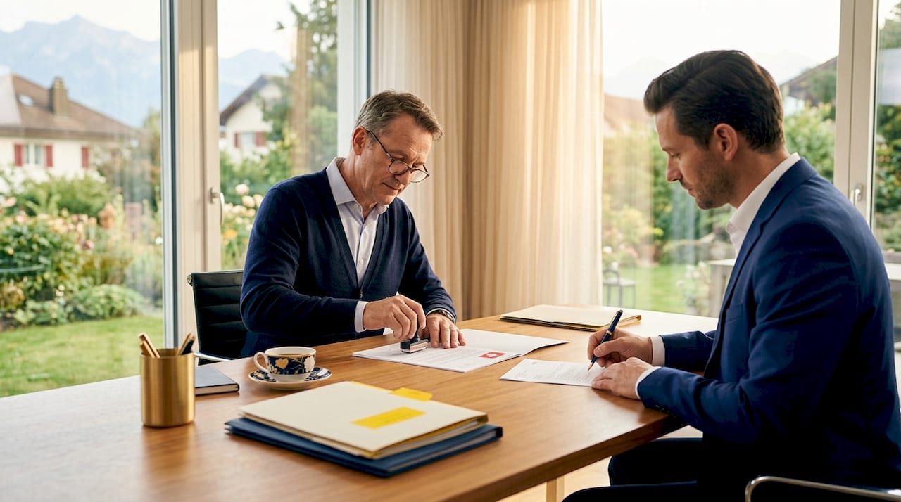 Swiss notary stamping company registration documents