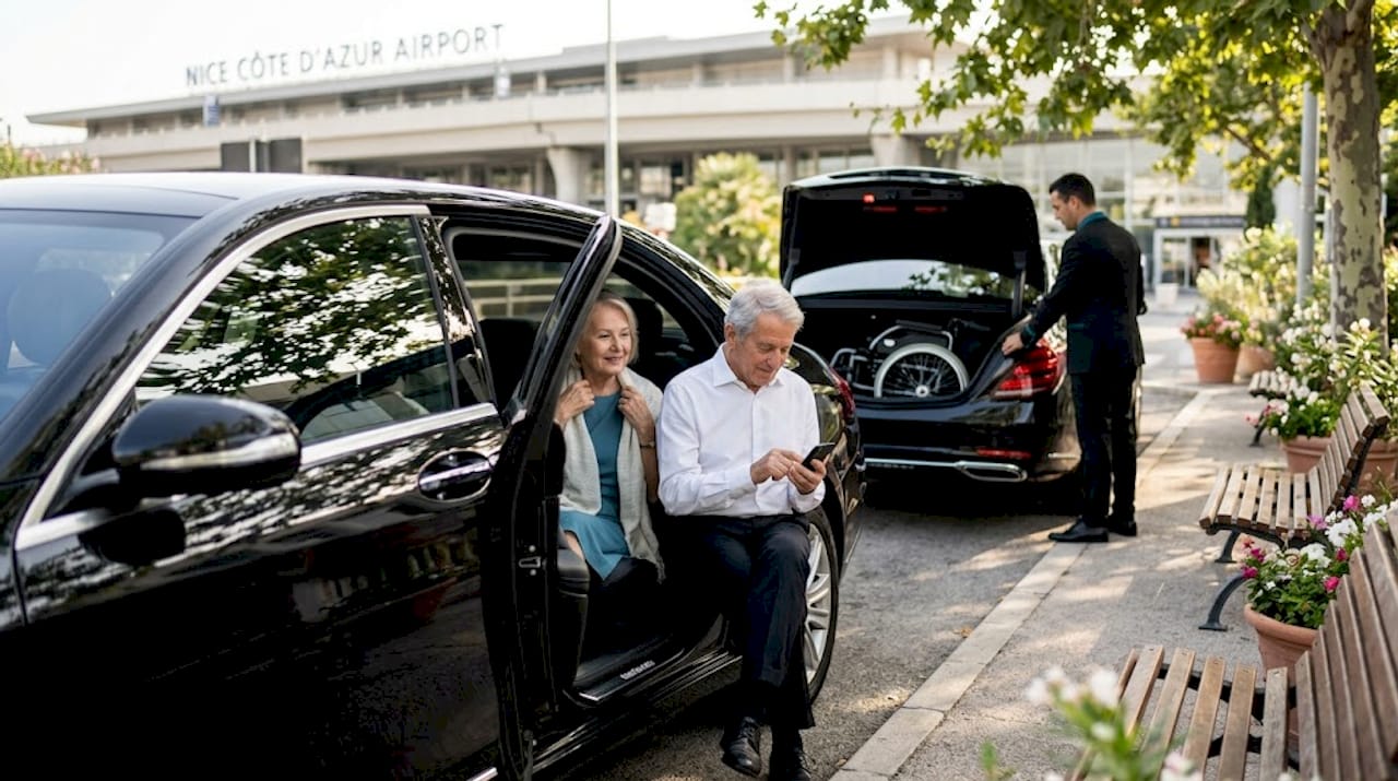 Elderly couple gets Nice Airport transfer
