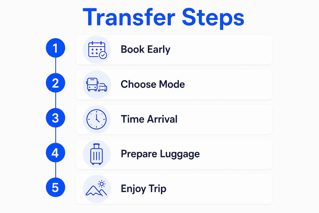 Infographic showing transfer process steps