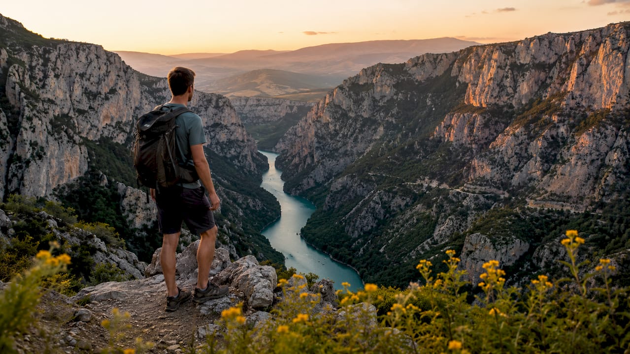 Scenic overlook of Gorges du Verdon canyon and river