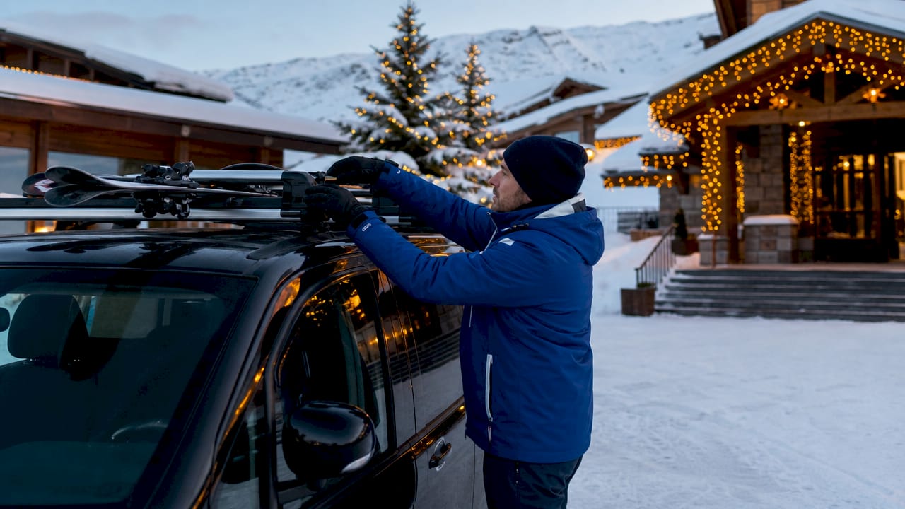 Private transfer van ready in Val Thorens mountain resort