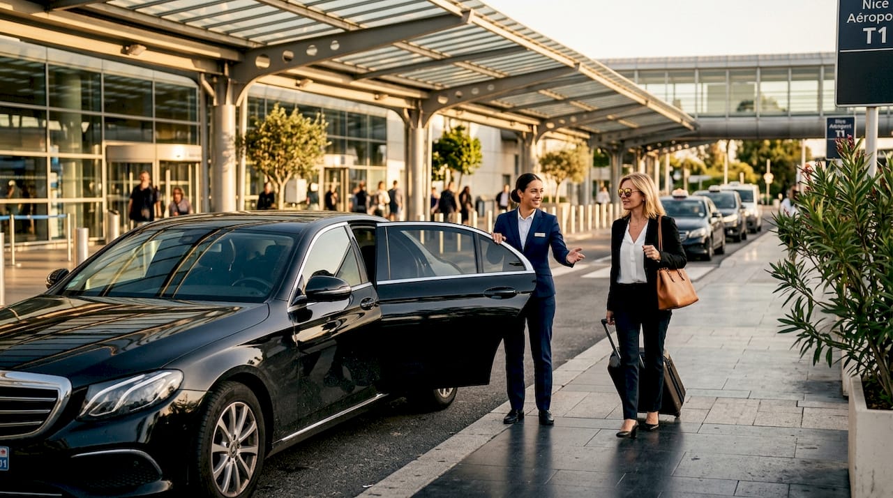 Professional private car transfer at Nice Airport