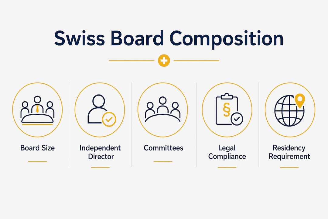 Infographic showing ideal Swiss board composition elements