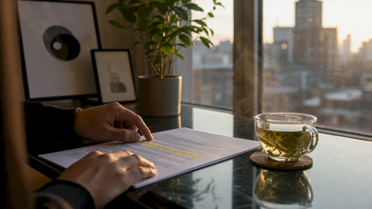 Hands pointing at Swiss FADP principles document on table
